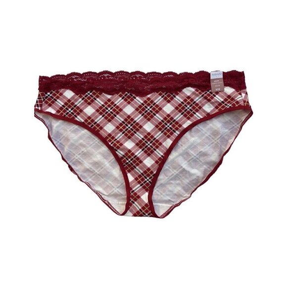 Ambrielle Other - Ambrielle ORGANIC COTTON red taffy plaid panties Size XXL NWT
